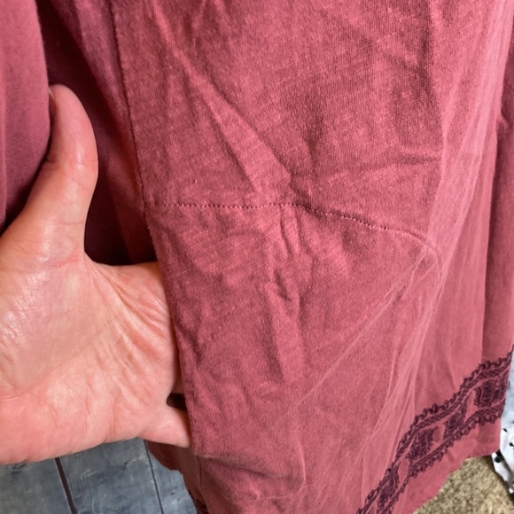 Garnet Hill Women’s Embroidered Boatneck Knit Shift Dress Sz M Granola Bohemian - Picture 8 of 15